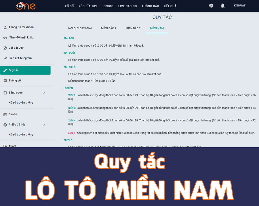 Quy tắc chơi lô tô miền Nam One789